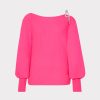 Ida Crystal Bow Cold Shoulder Sweater