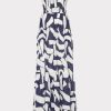 Olen Graphic Brushstroke Strapless Maxi Dress