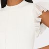 Chiffon Flutter Sleeve Knit Top - Image 3