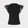 Chiffon Flutter Sleeve Knit Top