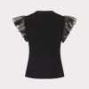 Chiffon Flutter Sleeve Knit Top - Image 5
