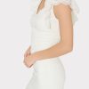 Lace Flutter Sleeve Knit Midi Dress - Image 3